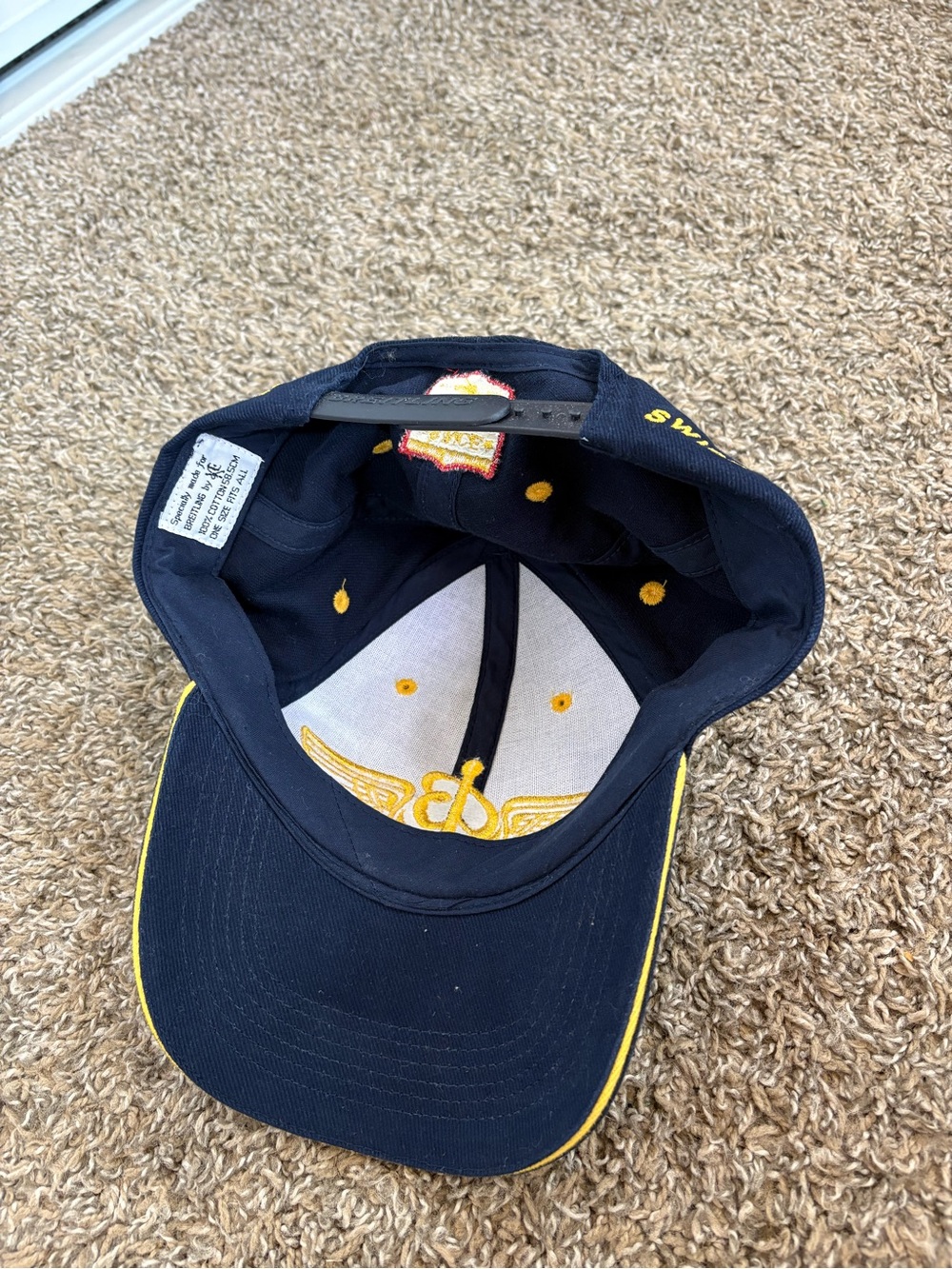 Breitling Swiss Chronographs Snapback Hat Navy Blue Aviation Watch Cap - Picture 6 of 7